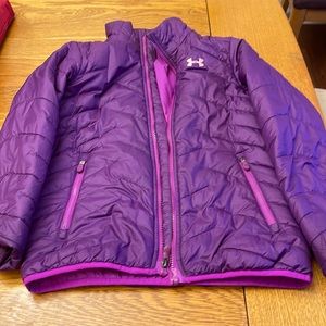 Girls purple Under Armour puffer jacket. Size M. Good condition.